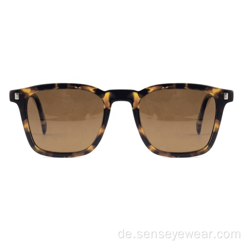 Trendy Design Vintage polarisierte Acetat -Scharfe Sonnenbrille